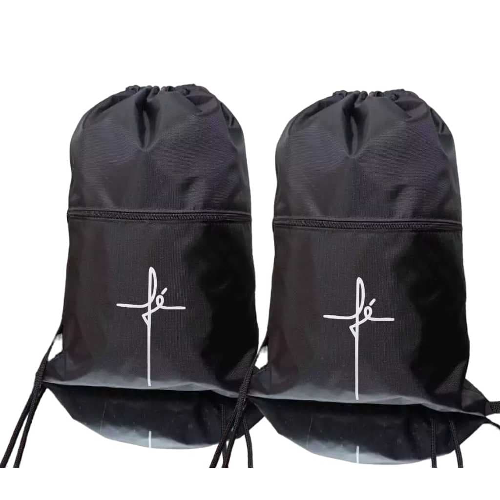 mochila sacolinha saco unissex esportiva con cordão nylon impermeavel unissex