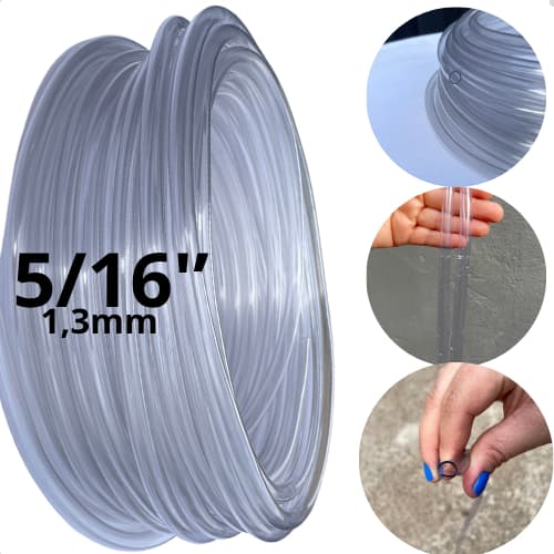Mangueira De Nível Siliconada 5/16 X 1,3mm Reforçada Pedreiro 1m Até 20m
