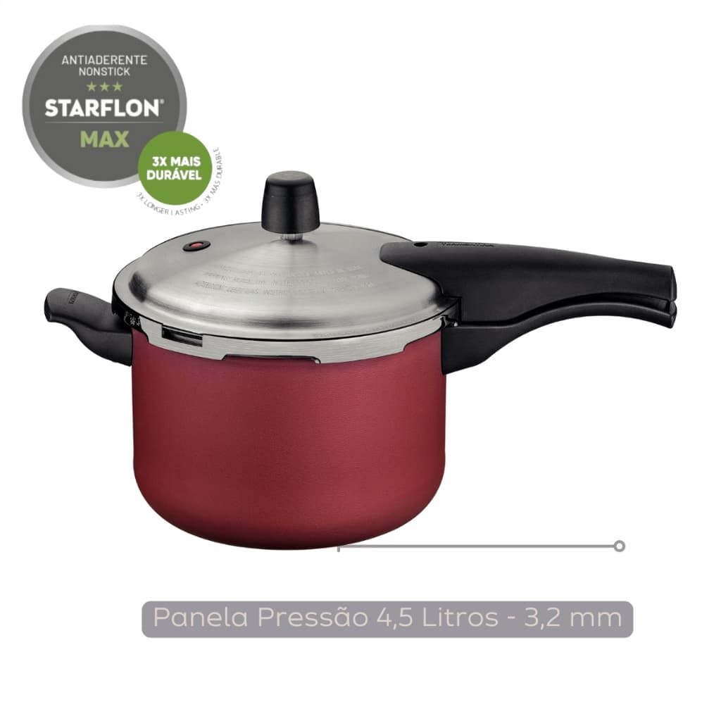 Panela De Pressão 4,5 Litros Vancouver Fechamento Externo Antiaderente Tramontina
