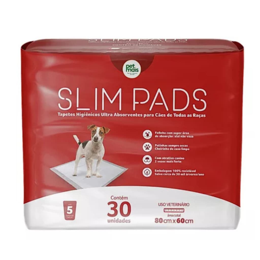 Tapete Higiênico Pet Cães Slim Pads 60 x 80 cm 30 unidades Petmais