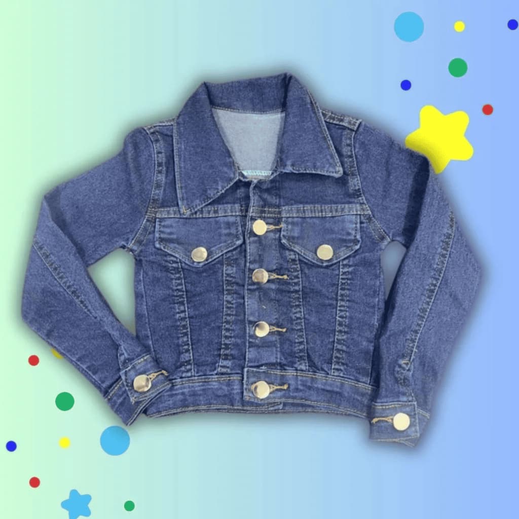 Jaqueta infantil masculina jeans manga longa menino promoção lycra criança
