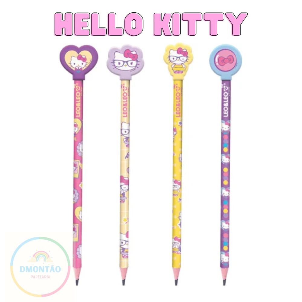 Lápis Hb Com Borracha Na Ponta Hello Kitty