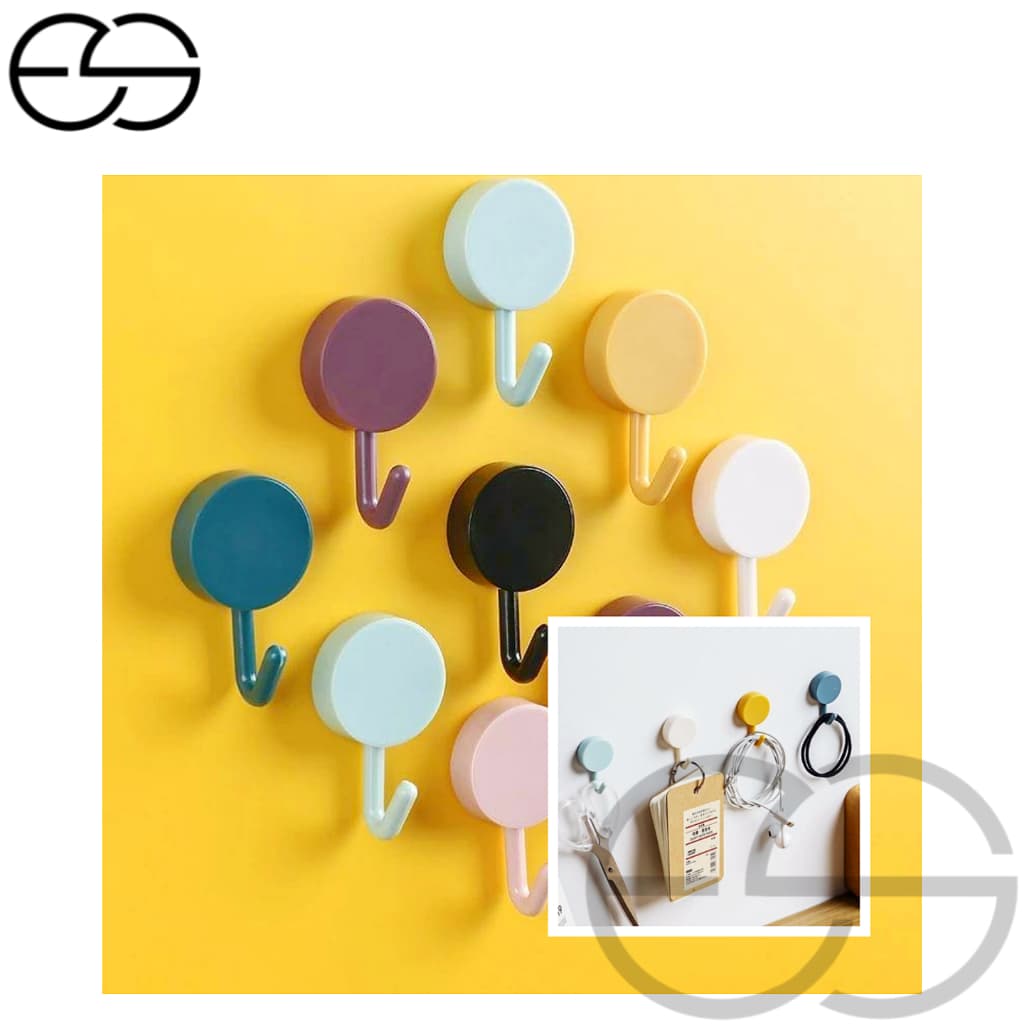 10 Pçs/Conjunto Gancho Adesivo Multicolorido/Resistente Marca/Impermeável/De Parede Para Banheiro/Cozinha/Acessórios ES