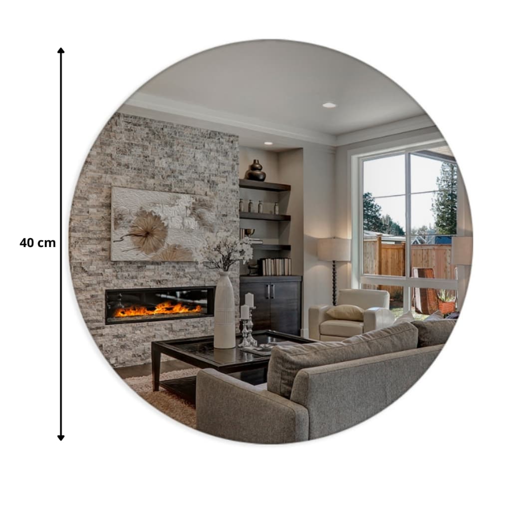 Espelho Redondo Decorativo Lapidado com Suporte Para Banheiro Quarto Sala 30cm 40cm 50cm Luxo