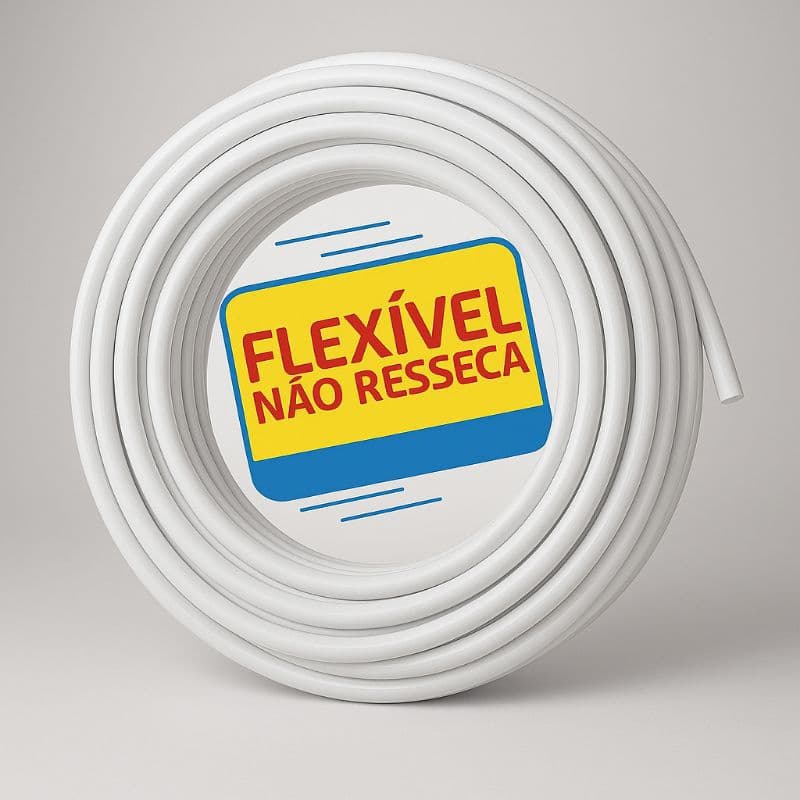 Mangueira Silicone Para Chuveiro Branca Flexível Universal 8mm x 10mm Não Resseca