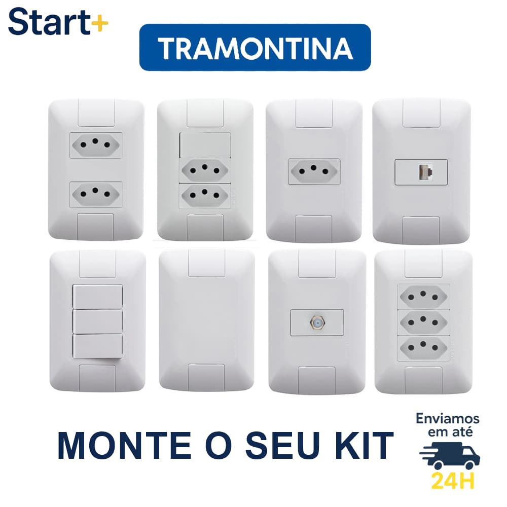 Tomadas e Interruptores Linha Aria Todos os Modelos Tramontina Tomada 10A 20A Interruptor