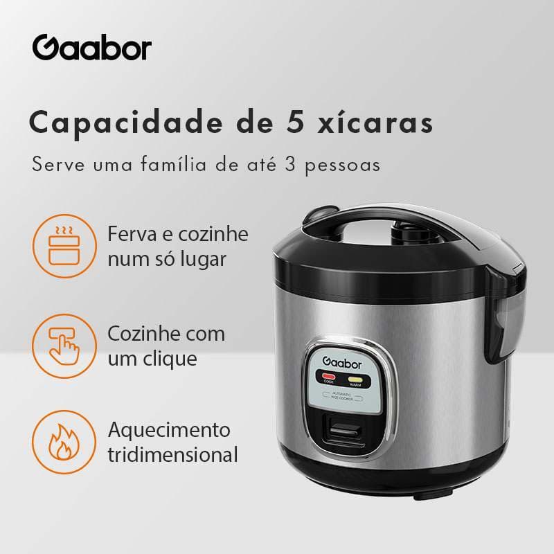 Gaabor Panela Elétrica de Arroz 2 em 1 1L com Cestinha de Vapor Cozinha Antiaderente  RC-20M01A