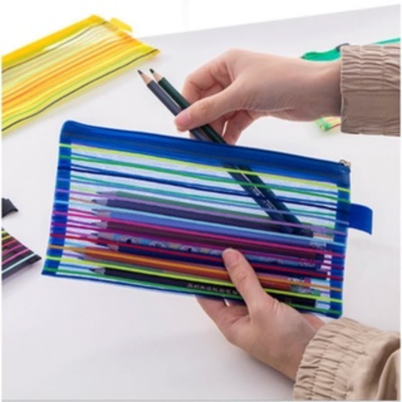 20 Porta Máscara Estojo Multiuso Bolsinha Necessaire Descartavel Estojo Transparent Estojo Escolar Grande