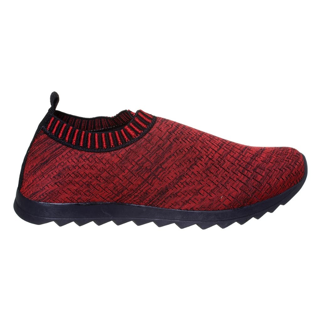 Tênis Meia Calce Fácil Unissex adulto Vermelho/Preto/mesclado/Sola Tratorada/Macio/Flexível/Conforto