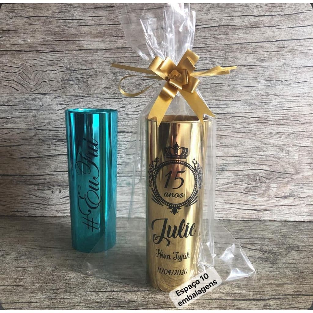 saquinho para COPO LONG DRINK lembrancias, festas saco plástico poli transparente brilhante 15x30