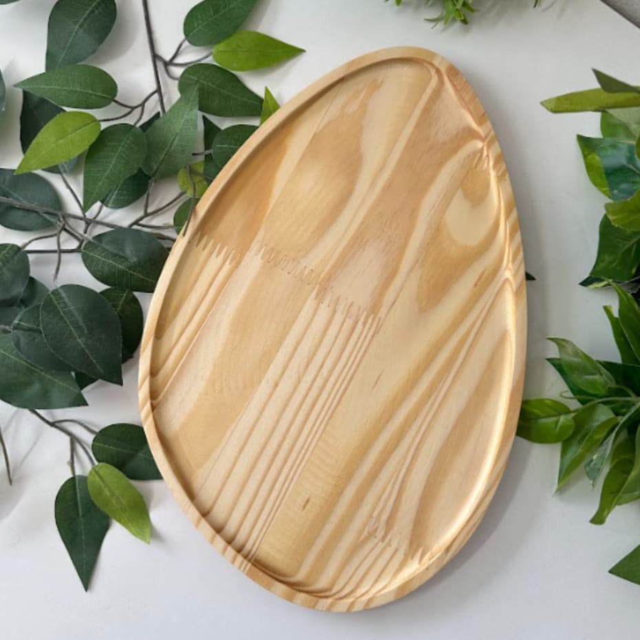 Tábua Gota Orgânica Servir Frios, Petiscos e Café da Manhã com Rebaixo em Madeira de Pinus 36x25cm