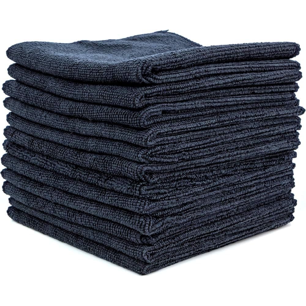 KIT 10 Panos Multiuso Mágico - PRETOS - Microfibra Premium - 35 cm x 35cm - Limpeza Sem Risco - Cozinha - Salão de Bele