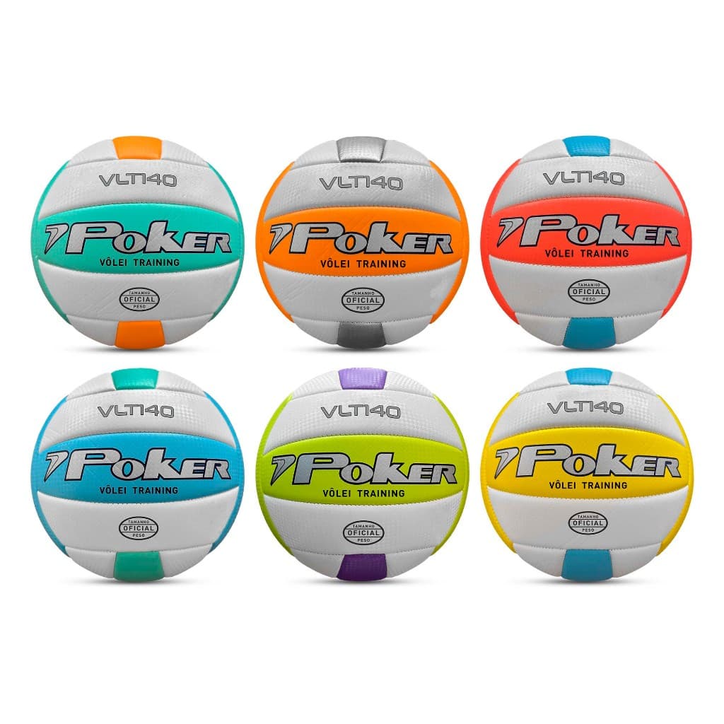 Bola Vôlei Praia Training VLT 120/ VLT 140 Poker  Costurada PVC Soft + Peso e Tamanho Oficial