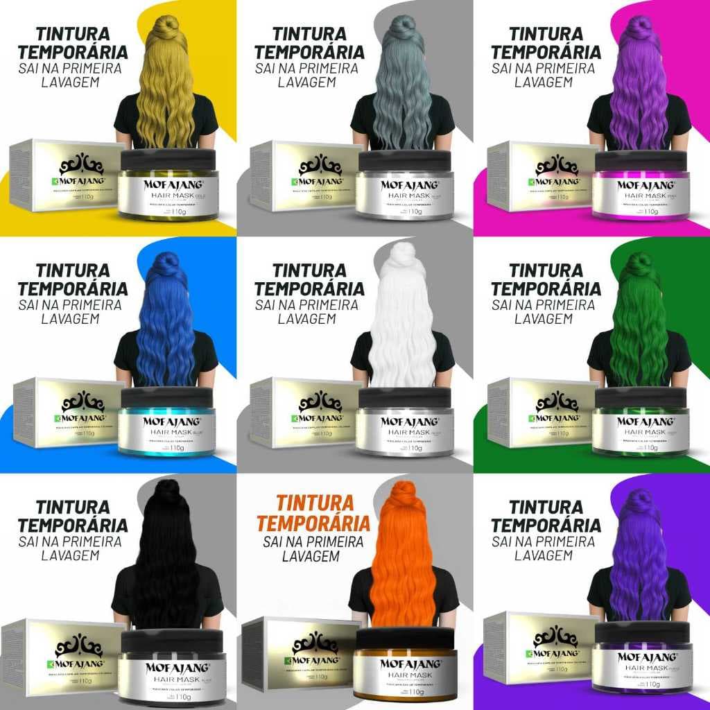 Mofajang Tinta de Coloração Temporária Faça Você Mesmo 110g Troia Hair ( a Escolher )