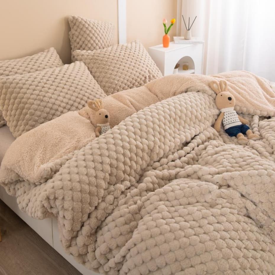 Coberdrom Casal Queen Premium Pelo de Coelho Dupla Face Sherpa  2,20m x 2,40m