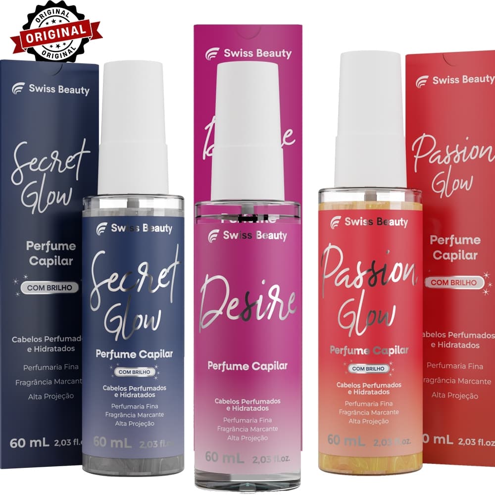Perfume Capilar Feminino Com Brilho 60ml SWISS BEUATY | Perfume Para Cabelo