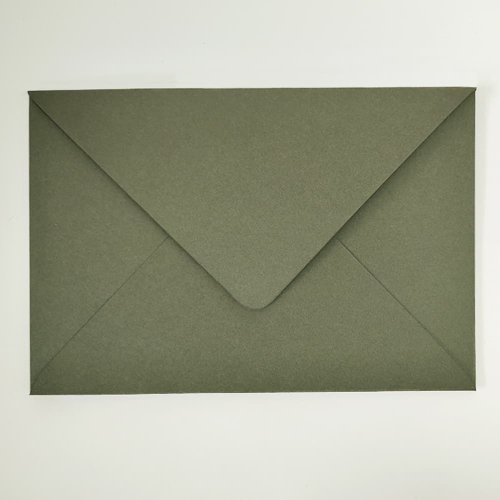 10 Envelopes HORIZONTAL 15x21 para convite de casamento verde Oliva - 180g papel grosso de qualidade