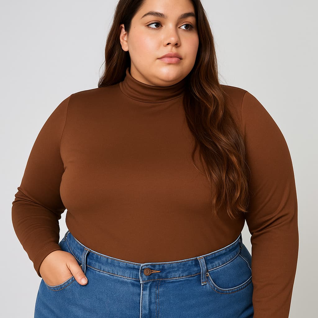 Segunda Pele Cacharrel Gola Alta Blusa Manga Comprida Plus Size Feminina Suplex Fitness