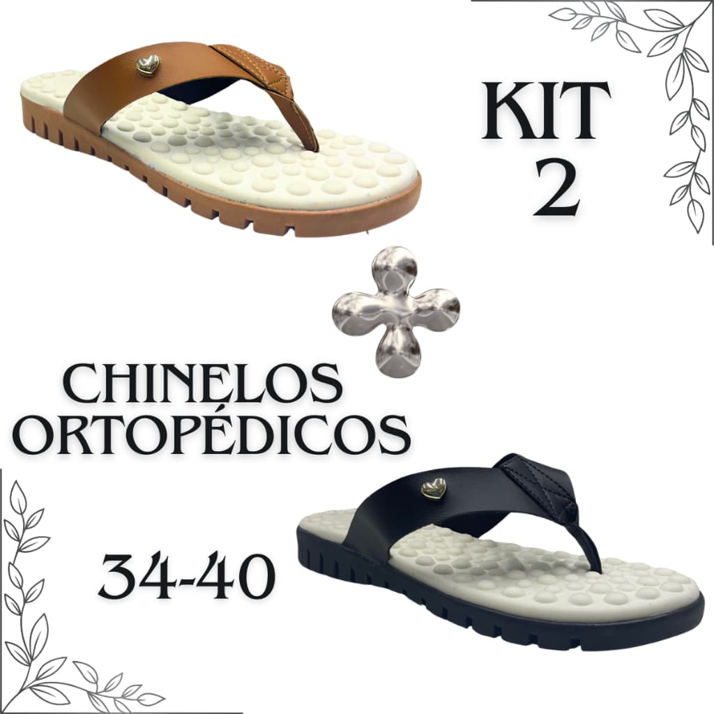 Kit 2 Chinelo Feminino Ortopédico Original Confortável Flexível Estilo Versatilidade Leveza Seguro