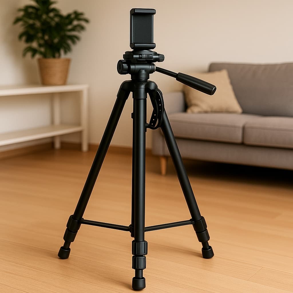 Tripé Fotográfico 1,80M p/ Celular e Câmera com Bolsa, Suporte e Cabeça Móvel – Preto