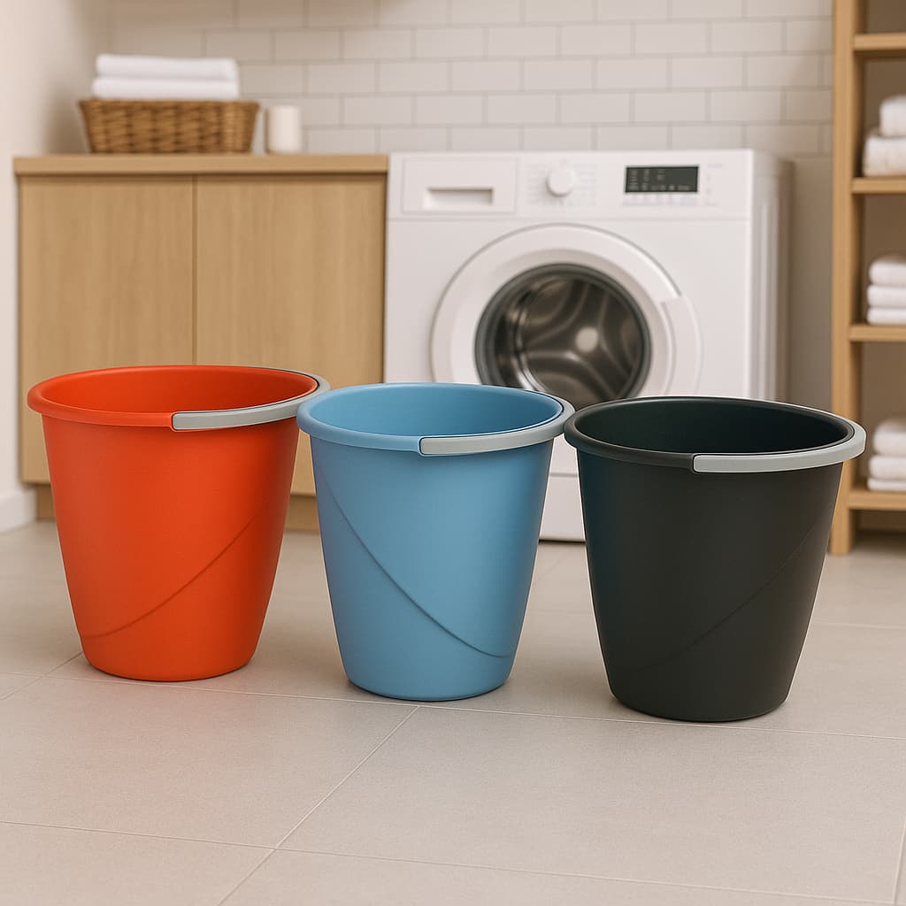 Kit 1/2/3 Baldes Plásticos 8 Litros Reforçados com Alça Resistente Multiuso