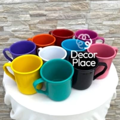 Kit 30 Canecas 375ml de Plástico Para Festas Crianças Merenda Cantina Escola Creche Colorida