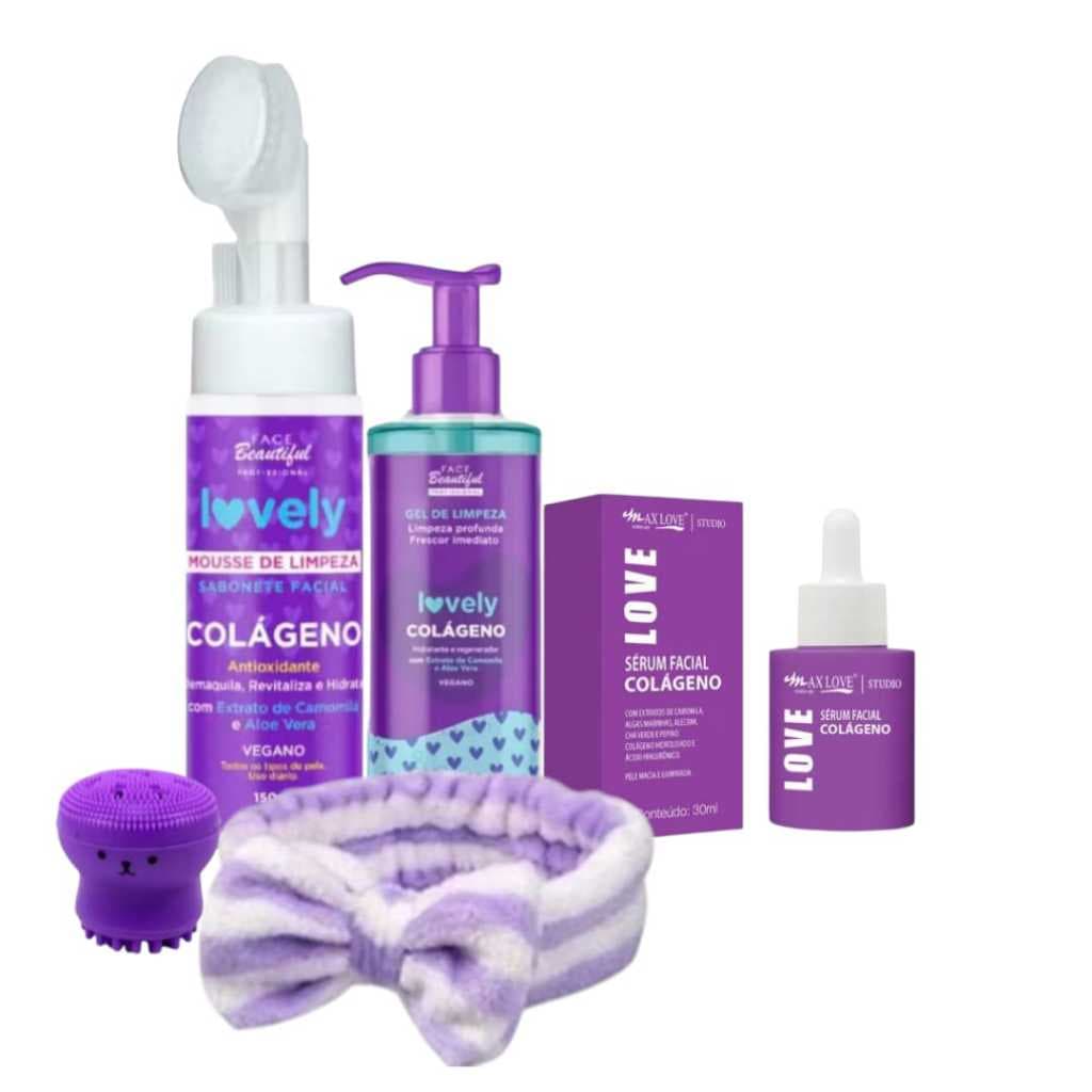 Kit Skin Care Limpeza Facial e cuidados Colágeno