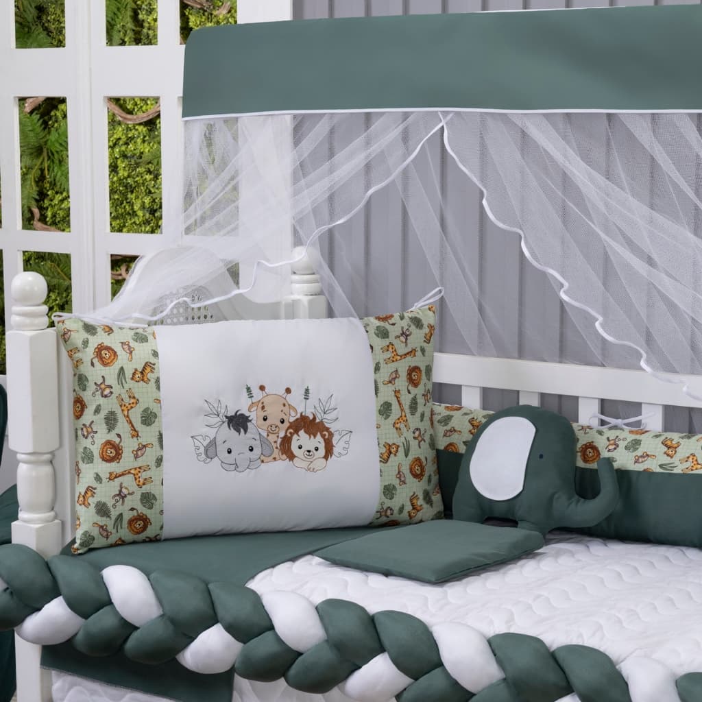 Kit Berço Safari 10 Peças Menino Padrão Americano e Nacional- A Pronta Entrega