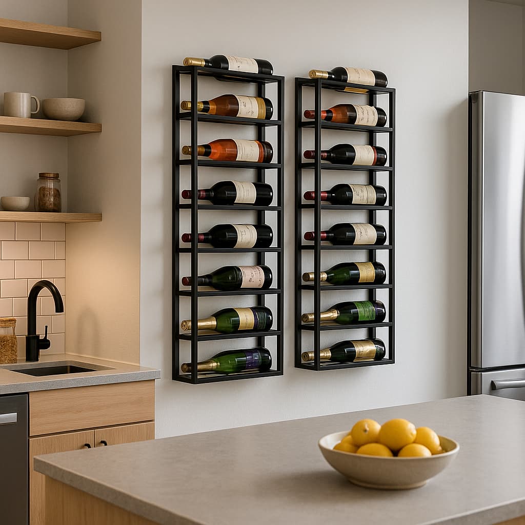 Adegas de Parede Suspensas 16 Garrafas Industrial Direto Fábrica Bar de Parede Porta Bebida- Kit com 2 Unidades