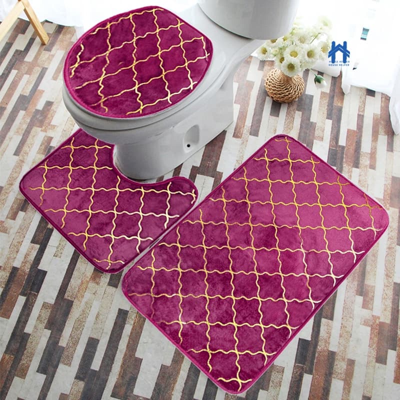 Kit 3 Tapetes para Banheiro Antiderrapante Pelo baixo e Macio