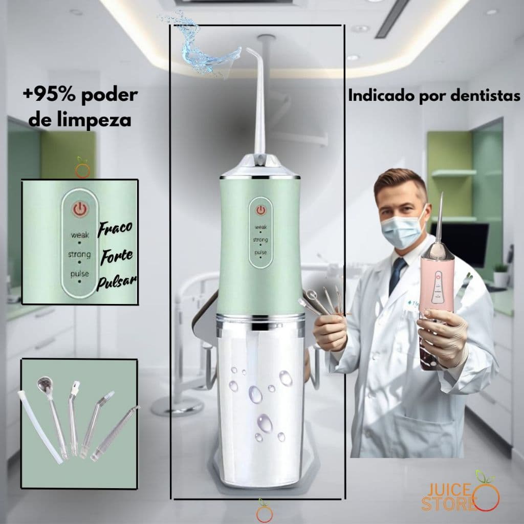 Irrigador Bucal para implantes removedor de tartaro gengivite jato de agua limpeza profunda waterpik