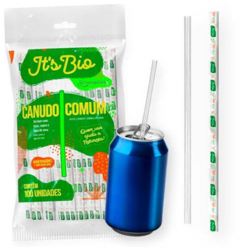Canudo Plástico Tradicional Pacote com 100 Unidades - Strawplast