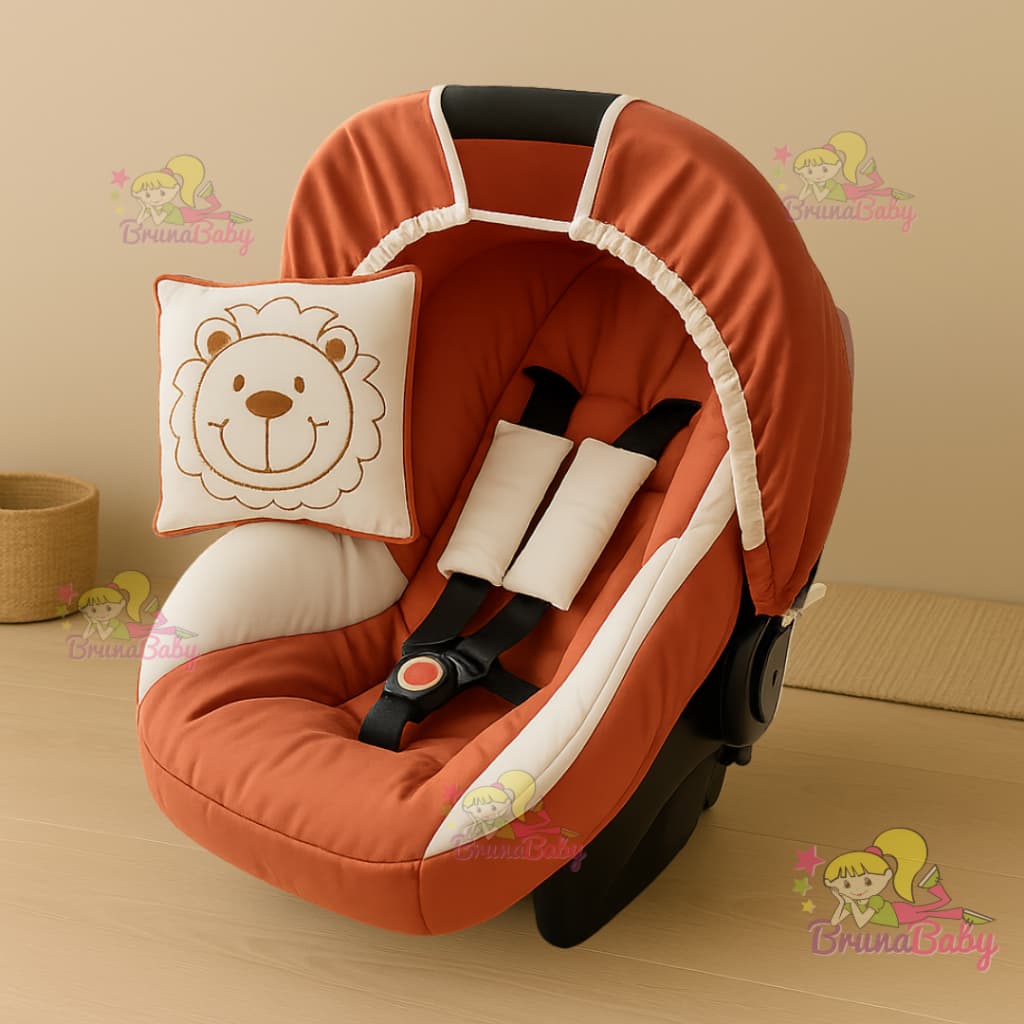 Kit Capa para Bebê Conforto + Capota + Protetor de Cinto + Travesseirinho para Menino e Menina