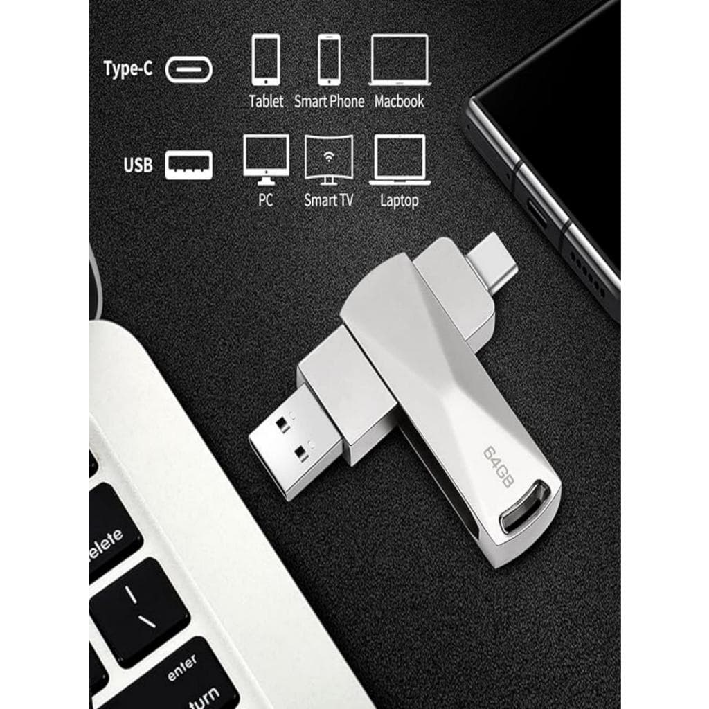 Pen Drive 2 Em 1 Dual Drive Usb-a E Usb-c