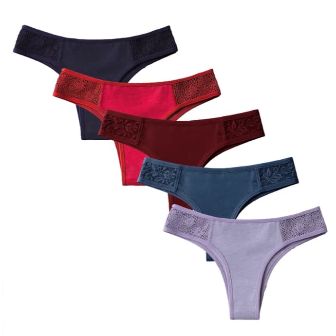 Kit 10 Calcinhas em Algodão com Renda Conforto Anti Alérgico Não Marca Cotton Moda Íntima Femininas