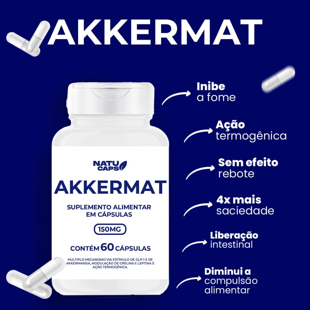 Akkermat - 60 Cápsulas por Pote - Envio Imediato - Ultimas Unidades