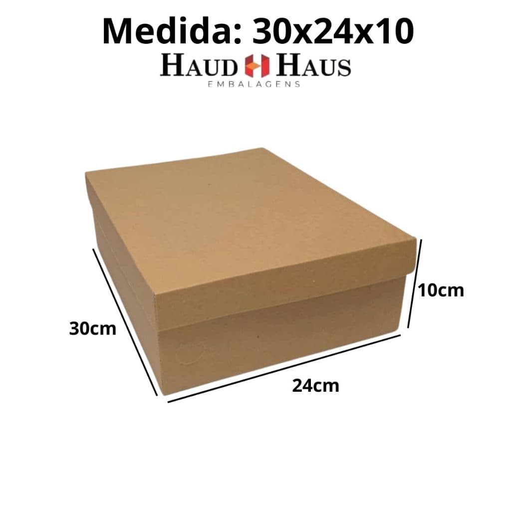 Kit c/ 10 Caixas de Papelão Parda 30x24x10 – Perfeita para Presentes e Lembranças