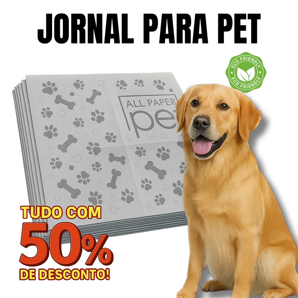 Jornal Papel Pet Limpo 2KG, 3KG, 4KG, 5KG, Tapete Pet Biodegradável FOLHAS GRANDES 64 ×58