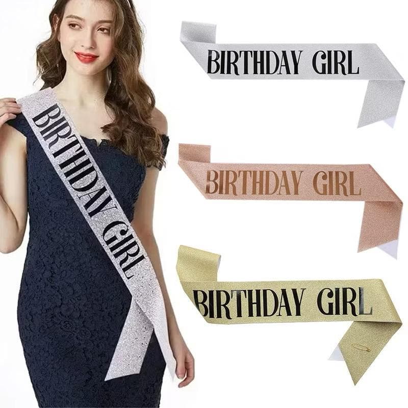 Faixa De Cerimônia De Glitter Aniversário Rainha Festa Fita Suprimentos Acessórios