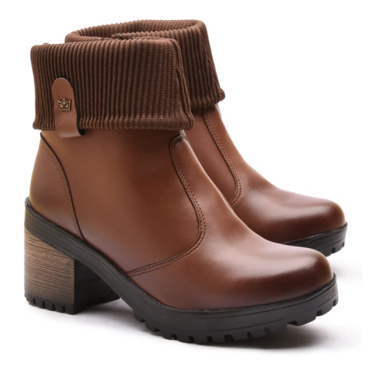 Bota Coturno Feminina Canelada Com Meia Estilosa e Confortável