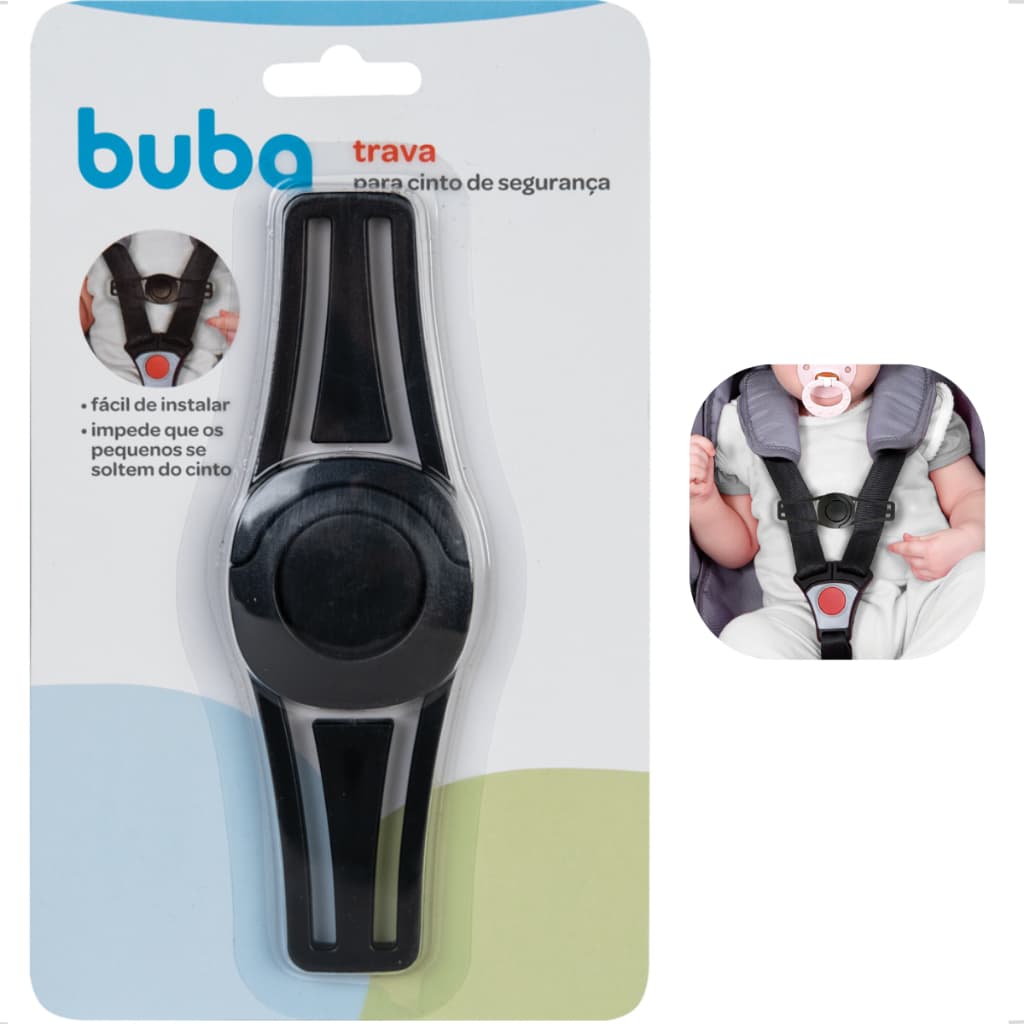 Trava Segurança Alça Cinto Cadeirinha Cadeira Assento Bebê Três Pontas Conforto Inmetro Buba