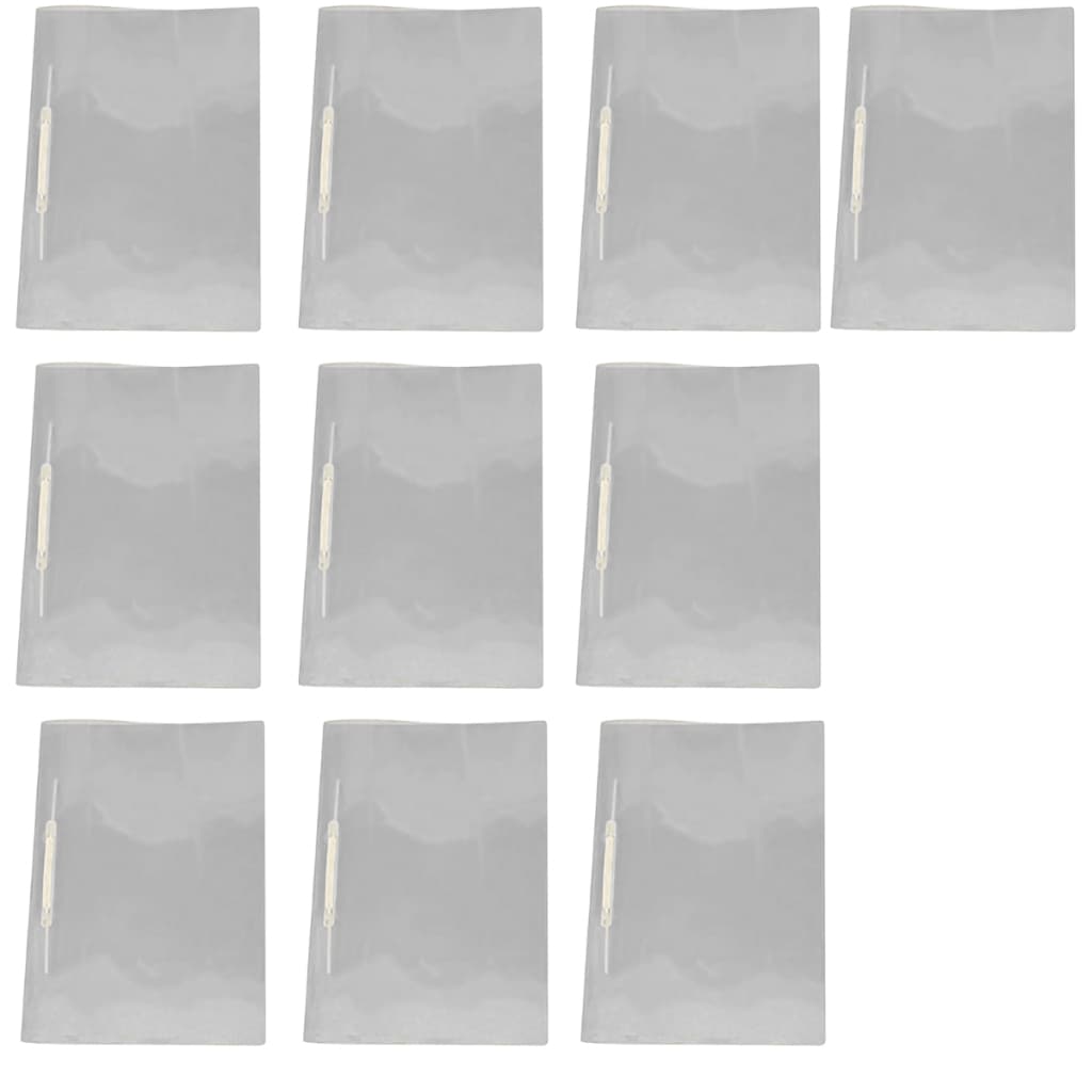Kit 10 Pasta Arquivo Plástica Grampo Trilho Transparente Organização Escritório Escola Uso Pessoal