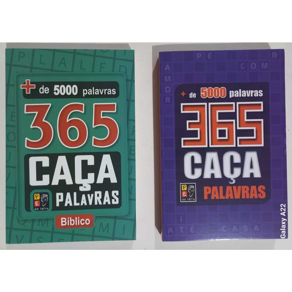 Kit 2 Livros 365 Jogos LETRÃO Caça Palavras 365 Jogos Passatempo Caça Palavras LETRAS GRANDES