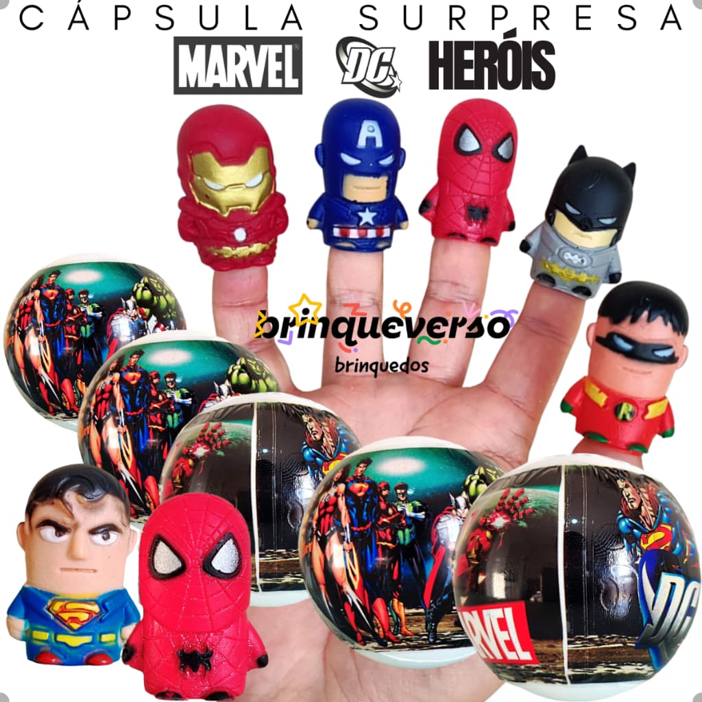 01/12 UN Lembrancinha de festa Herois. Cápsula Surpresa Heróis Kit Brinquedos para Lembrancinhas