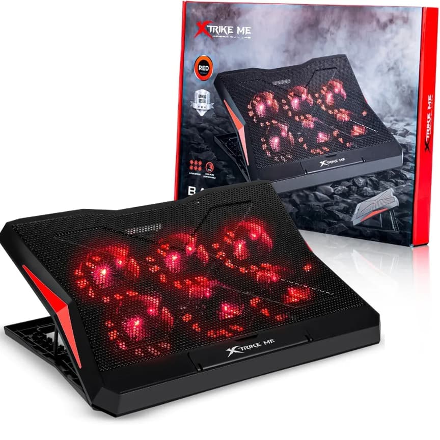 Suporte para Notebook Gamer com 6 Coolers Xtrike-ME | Base Ergonômica Reforçada