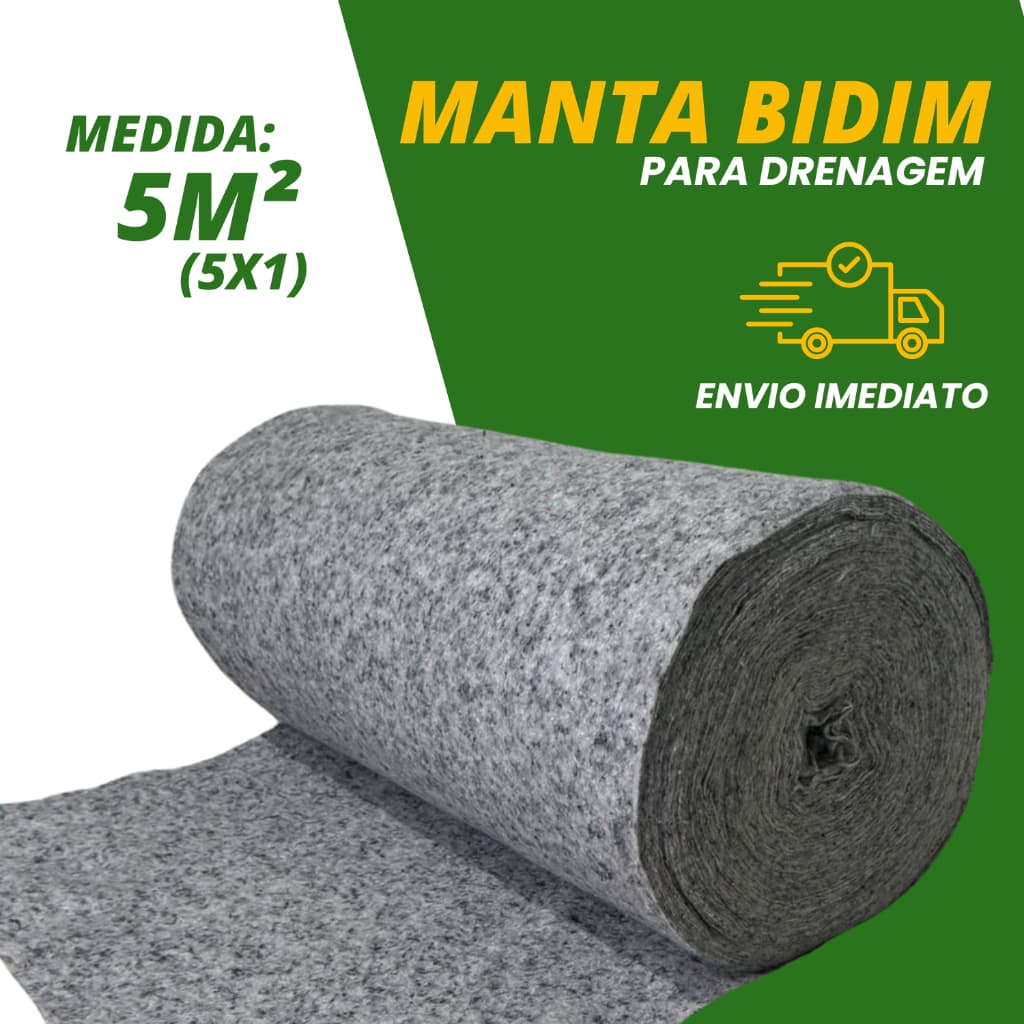 Manta De Bidim Geotextil Para Drenagem Jardineira Jardim Vasos 1m²/5m²