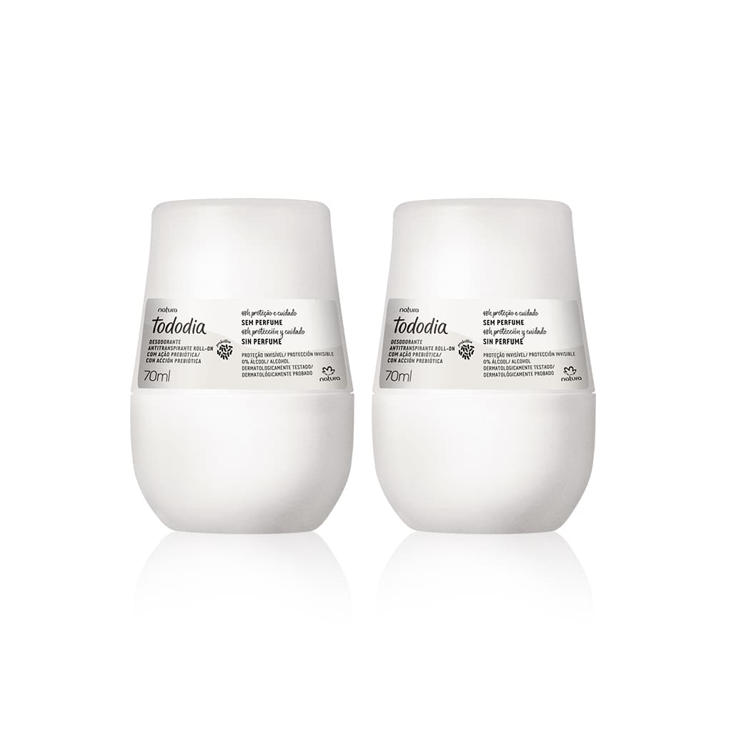 Kit 2 Desodorante Antitranspirante Roll-on Tododia Sem Perfume