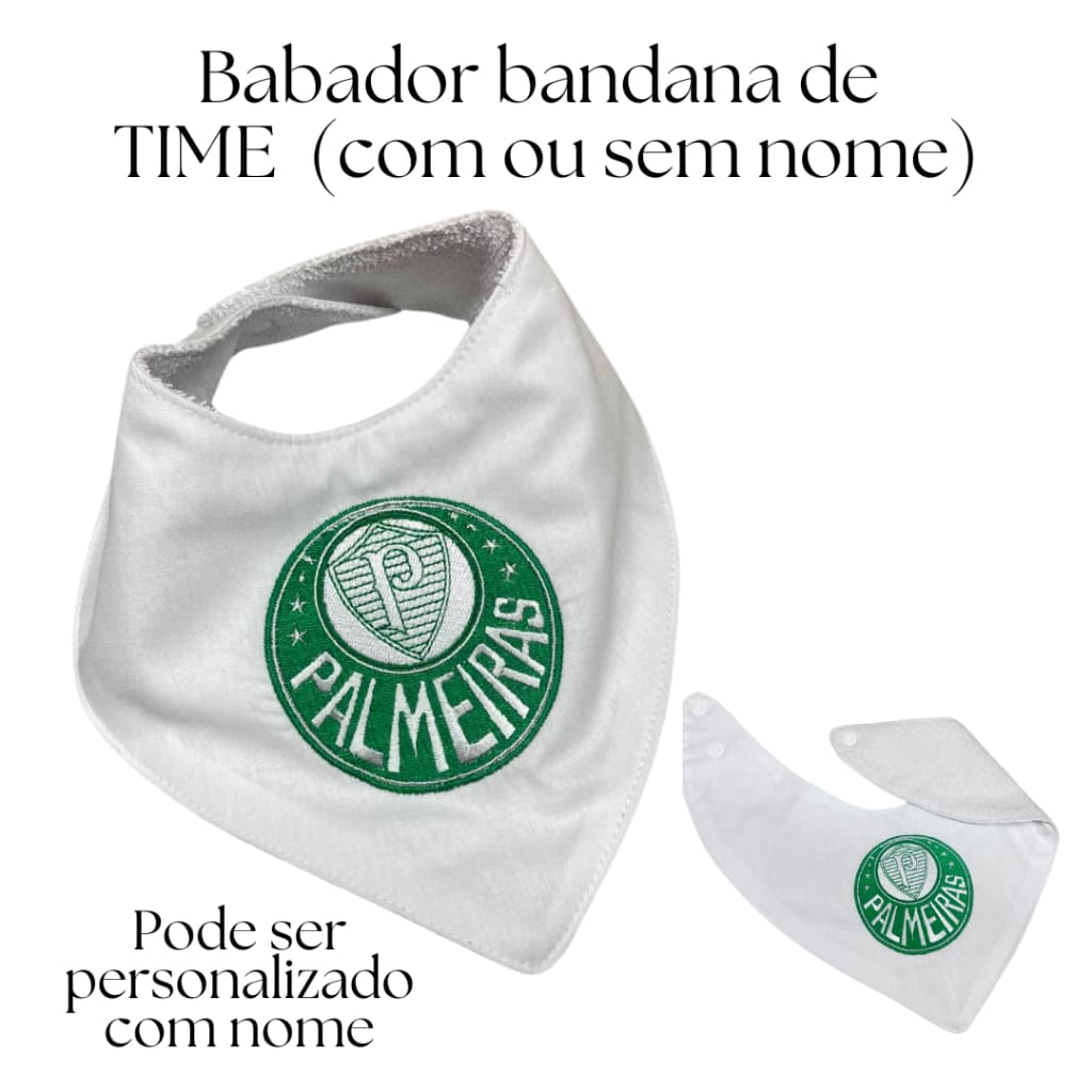 Babador Bandanda bordado TIME futebol, com nome ou sem Nome