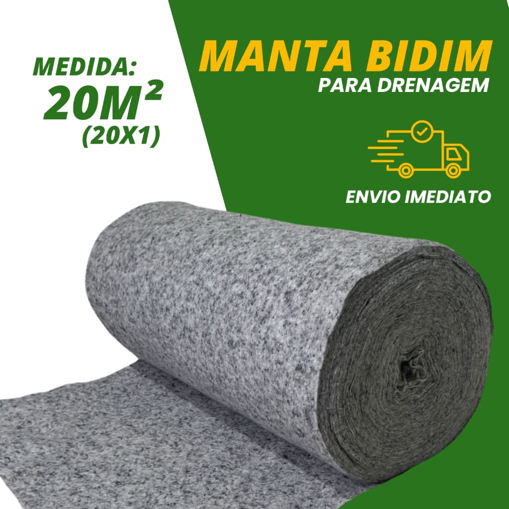Manta De Bidim Geotextil Para Drenagem Jardineira Jardim Vasos 10m²/20m²