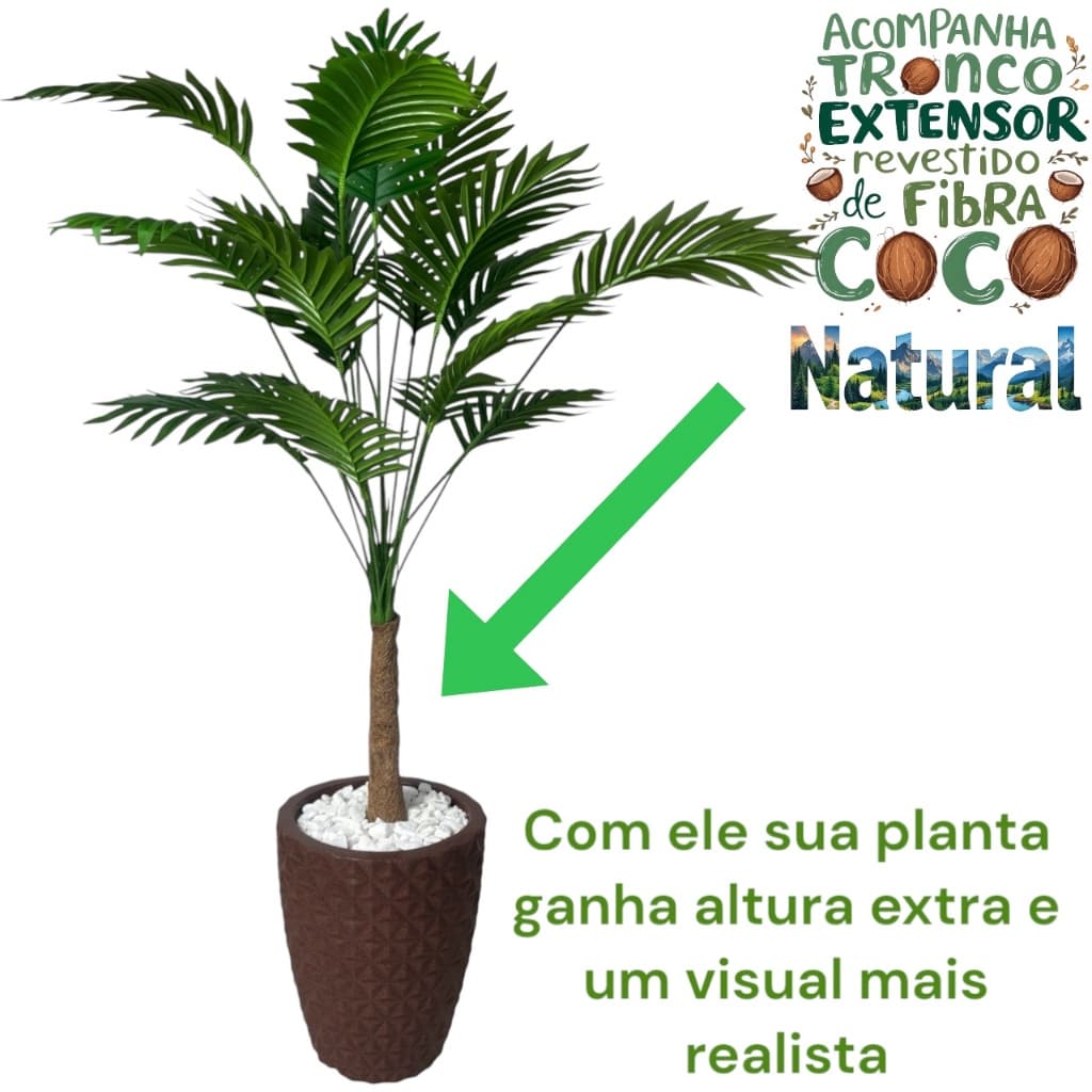Planta Artificial Palmeira Grande Decoraçao Arranjo e Vaso